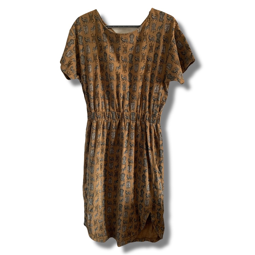 & Other Stories Paris Atelier Animal Print Midi Dress Size 8